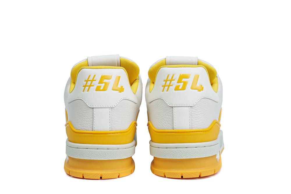 PK god Louis Vuitton LV Trainer #54 Signature yellow White retail materials ready to ship